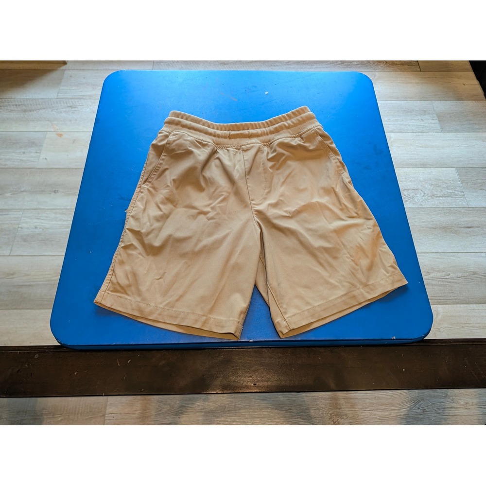 Wonder Nation Boys Khaki Performance Tech Shorts Size L 10-12 Tan Elastic Waist